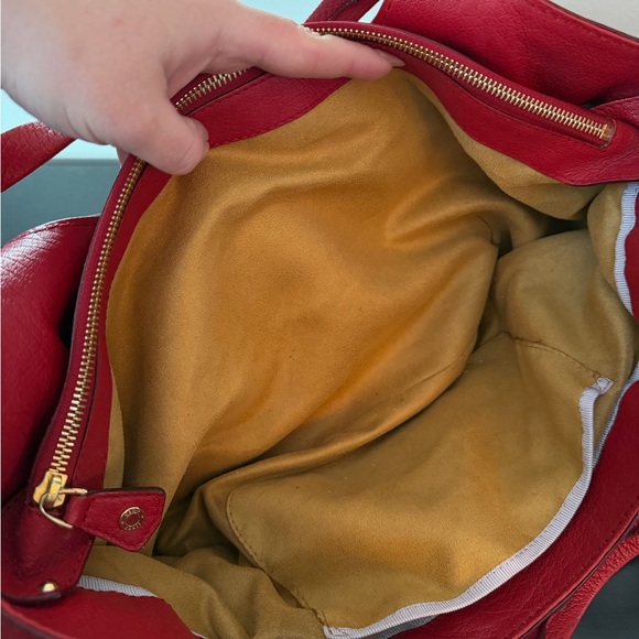 Jimmy Choo Vibrant Red Leather Shoulder Bag with Gold Hardware - Picture 8 of 11